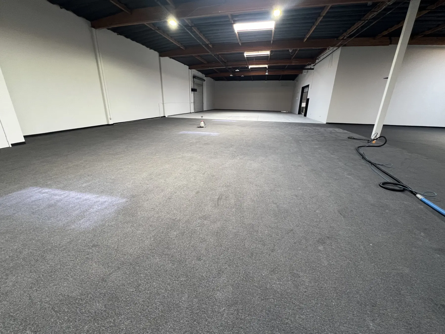 Commercial carpet after professional hot-water extraction