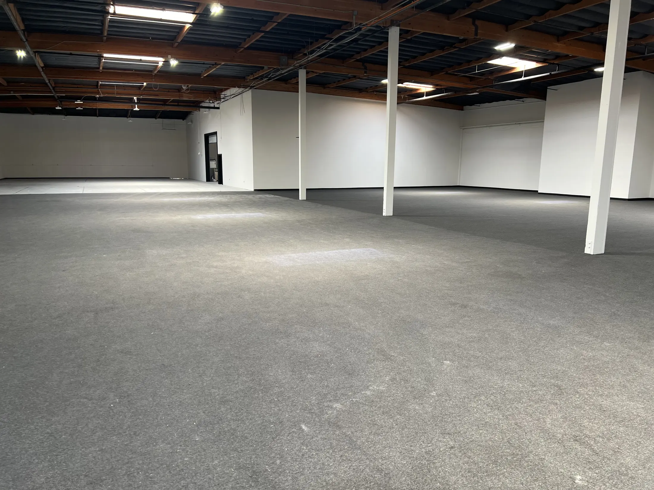 Freshly cleaned commercial carpet in an Orange County property