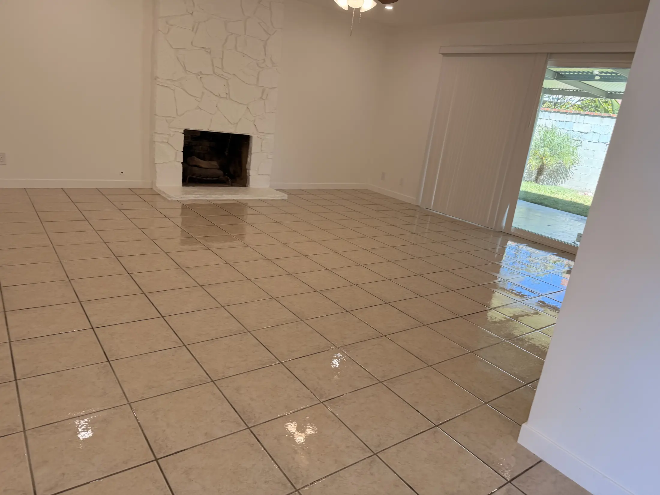 Freshly cleaned tile and grout in an Orange County property
